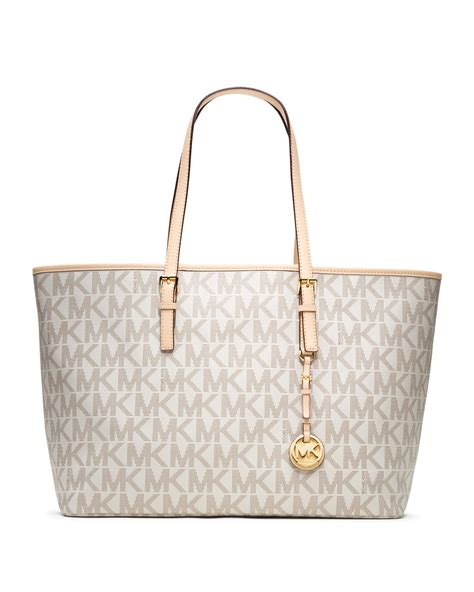 michael kors white bag with logo|white Michael Kors tote bag.